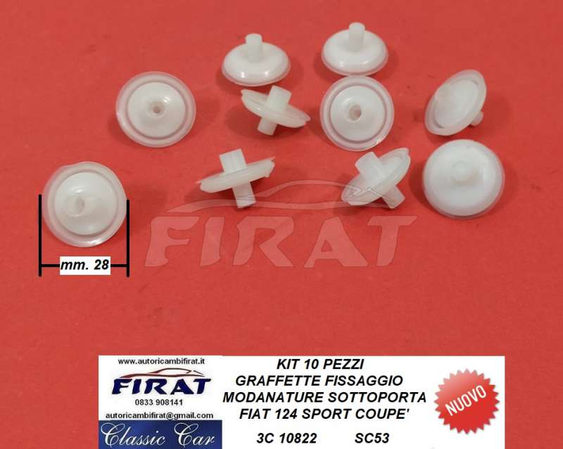 GRAFFETTA FISSAGGIO MODANATURE SOTTOPORTA FIAT 124 SPORT COUPE'